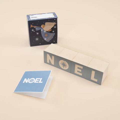Uncle Goose Handcrafted Wooden Holiday Blocks with Noel Angel Design – 1.75 Inch Cubes for Festive Decor | Made in USA Uncle Goose  Decor