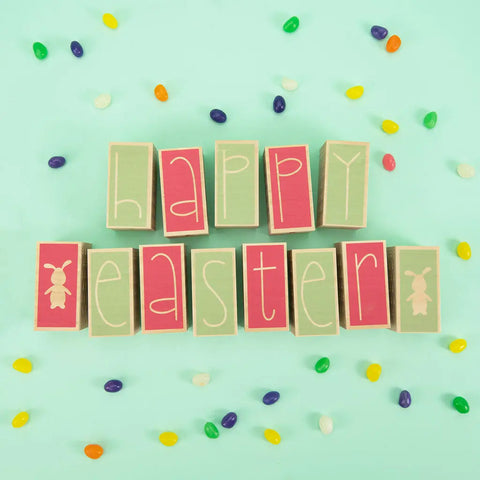 Uncle Goose Happy Easter Letter Blocks Uncle Goose  Decor