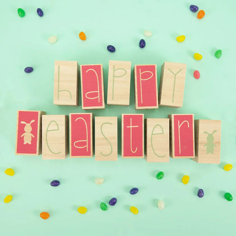 Uncle Goose Happy Easter Wooden Letter Blocks – 3.5 Inch Sustainable Basswood Decor | Made in USA Uncle Goose  Decor