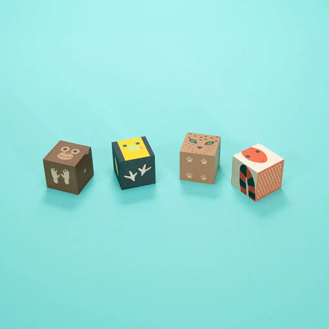 Uncle Goose Jungle Animal Wooden Blocks Set – 4pcs 1.75 Inch Cubes | Made in USA - Sustainable Basswood Toy Uncle Goose  Cubelings