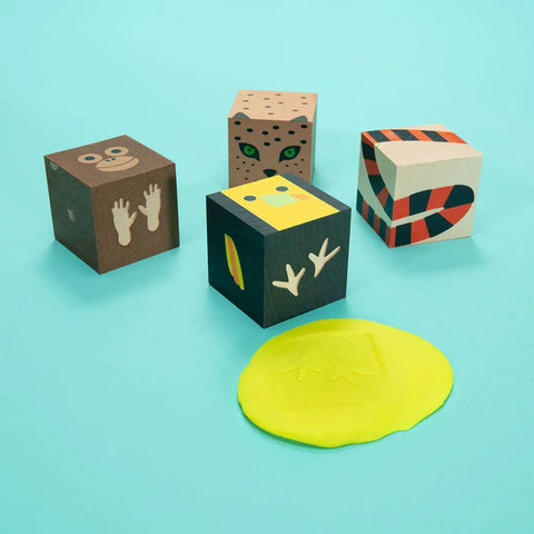 Uncle Goose Jungle Animal Wooden Blocks Set – 4pcs 1.75 Inch Cubes | Made in USA - Sustainable Basswood Toy Uncle Goose  Cubelings