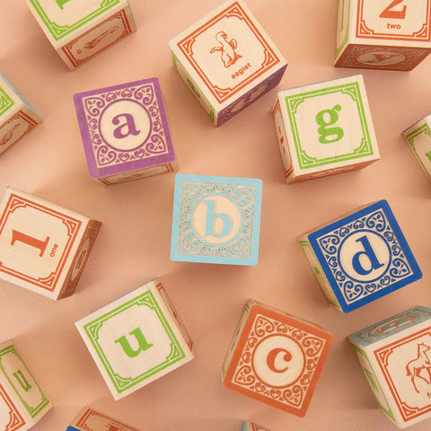 Uncle Goose Lowercase Alphabet Blocks 28-Piece Set – 1.75 Inch Wooden Cubes | Made in USA Educational Toy Uncle Goose  Classic Goose