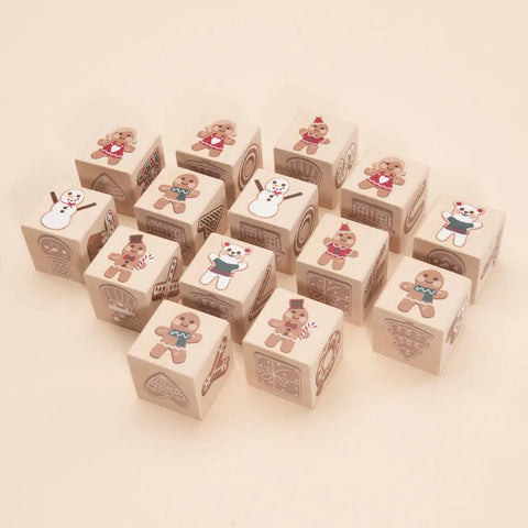 Uncle Goose Merry Christmas Alphabet Blocks – 14pcs 1.75 Inch Frosted Letter Cubes | Educational Toddler Toy Made in USA Uncle Goose  Decor