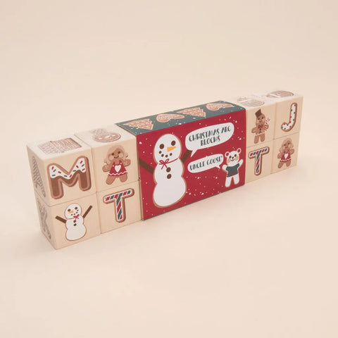 Uncle Goose Merry Christmas Alphabet Blocks – 14pcs 1.75 Inch Frosted Letter Cubes | Educational Toddler Toy Made in USA Uncle Goose  Decor