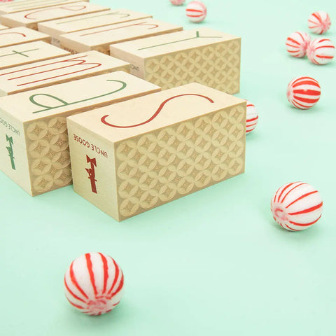 Uncle Goose Merry Christmas Letter Blocks Uncle Goose  Decor