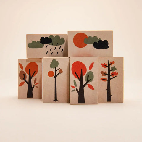 Uncle Goose Neighborhood Wooden Building Blocks – 6-Piece Sustainable Basswood Toy Set | Made in USA Uncle Goose  Environments