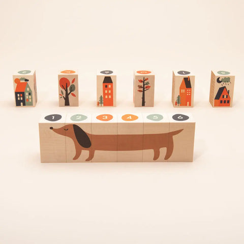 Uncle Goose Neighborhood Wooden Building Blocks – 6-Piece Sustainable Basswood Toy Set | Made in USA Uncle Goose  Environments