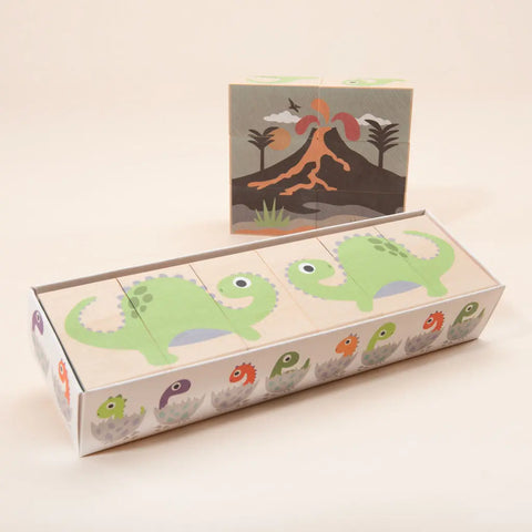 Uncle Goose Sustainable Dinosaur Wooden Blocks Set – 6 Pieces 3x1.75 Inch | Eco-Friendly Toy Made In USA Uncle Goose  Environments