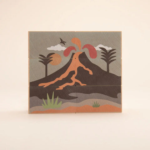 Uncle Goose Sustainable Dinosaur Wooden Blocks Set – 6 Pieces 3x1.75 Inch | Eco-Friendly Toy Made In USA Uncle Goose  Environments