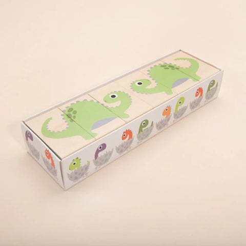 Uncle Goose Sustainable Dinosaur Wooden Blocks Set – 6 Pieces 3x1.75 Inch | Eco-Friendly Toy Made In USA Uncle Goose  Environments
