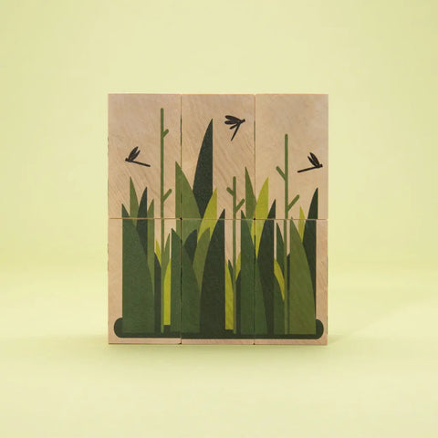 Uncle Goose Swamp Scene Wooden Blocks Set – 6 Pieces 3x1.75 Inch – Sustainable Basswood Toy | Made in USA Uncle Goose  Environments