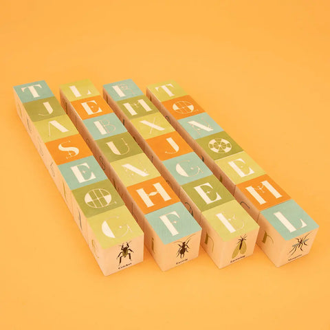 Uncle Goose Wooden Bug Blocks Set – 28 Sustainable Basswood Cubes with Art Nouveau Design | Made in USA Educational Toy Uncle Goose  Sentiments
