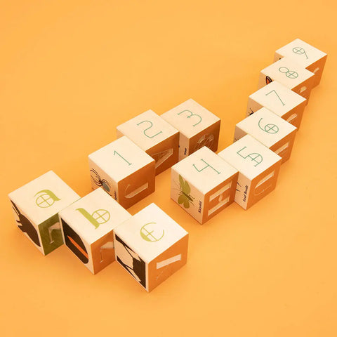 Uncle Goose Wooden Bug Blocks Set – 28 Sustainable Basswood Cubes with Art Nouveau Design | Made in USA Educational Toy Uncle Goose  Sentiments