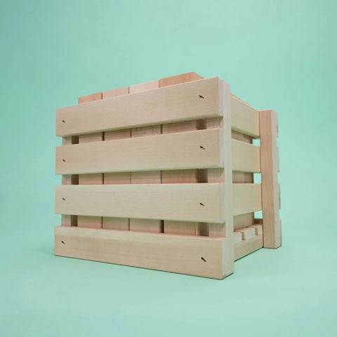 Uncle Goose Wooden Educational Alphabet Blocks 64pcs – 1.75 Inch Basswood Cubes with Storage Crate | Made in USA Uncle Goose  Classic Goose