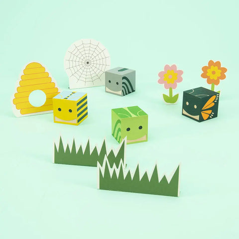 Uncle Goose Wooden Insect Cubes 1.75 Inch – Eco-Friendly Building Toy Set | Made in USA Uncle Goose  Cubelings