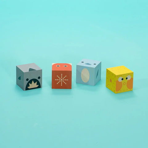 Uncle Goose Wooden Sea Creature Cubes 1.75 Inch Eco-Friendly Building Blocks – Made in USA | Sustainable Basswood Toy Set Uncle Goose  Cubelings