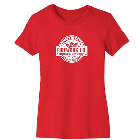 Uncle Sam's Fireworks Organic Cotton Unisex T-Shirt – Tagless Comfort | Made in USA Suede Kloth 