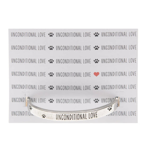 Unconditional Love Pet Memorial Cuff Bracelet – Handcrafted Pewter Paw Print Jewelry | Made in USA Whitney Howard Designs  Cuff Bracelets