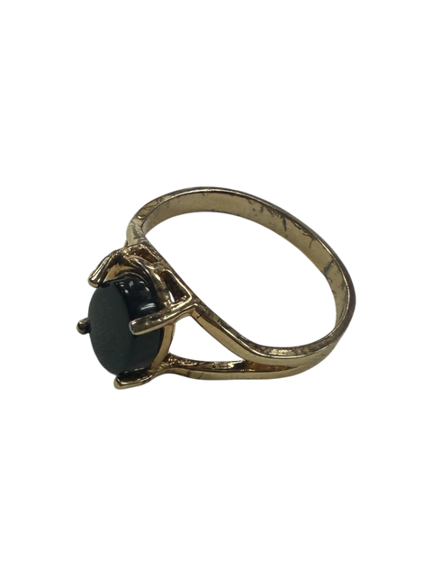 Unique 10k Gold-Plated Sterling Silver Black Onyx Statement Ring 8x6.8mm Oval Gemstone Size 5.5 – Handmade | Made in USA Michelle Marie Boutique  Rings