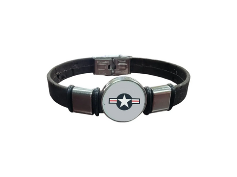 Unisex Air Force Roundel Cork Bracelet – Sustainable Military Wristband – Officially Licensed | Made in USA Eco-Friendly Gift Michelle Marie Boutique  Bracelets