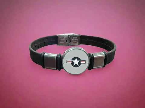 Unisex Air Force Roundel Cork Bracelet – Sustainable Military Wristband – Officially Licensed | Made in USA Eco-Friendly Gift Michelle Marie Boutique  Bracelets