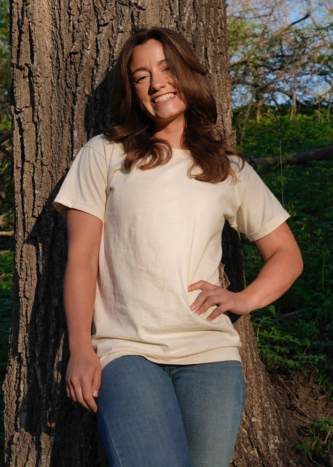 Unisex Organic Cotton Crew Neck T-Shirt – Natural Undyed Fabric | Eco-Friendly Apparel Made in USA Rowe Naturals  Organic Cotton Clothing