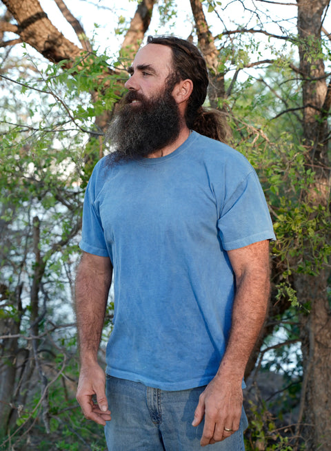 Unisex Organic Cotton Crew Neck T-Shirt – Texas Sky Sunwashed Blue – Soft Breathable Tee | Made in USA Rowe Naturals  Organic Cotton Clothing
