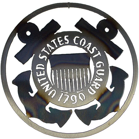 United States Coast Guard Metal Wall Art – Patriotic Circle Decor | Made in USA Knights Home Decor  item
