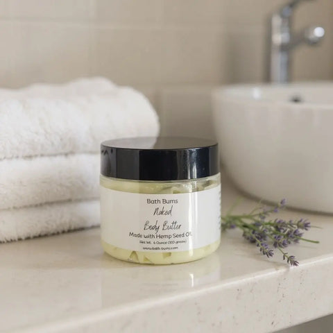 Unscented Hemp Seed Body Butter Cream 4 Oz – Natural Moisturizer with Shea and Cocoa Butter | Made in USA Bath Bums  body butter