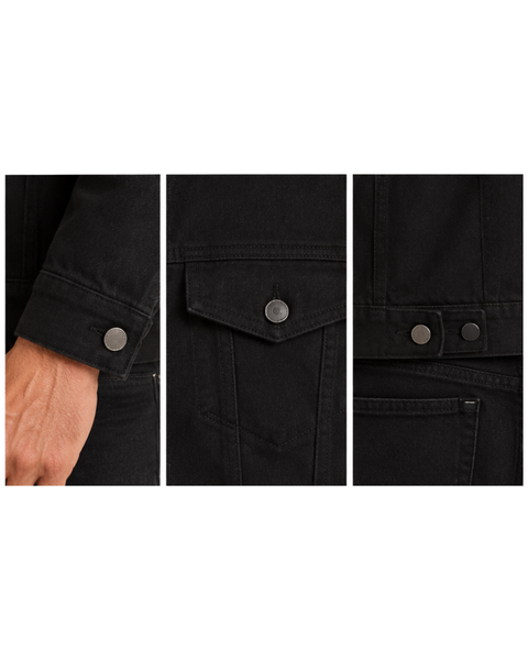 Heavyweight Canvas Trucker Jacket Black – Durable Tailored Fit Outerwear | Made in USA Marc Nelson  Jacket