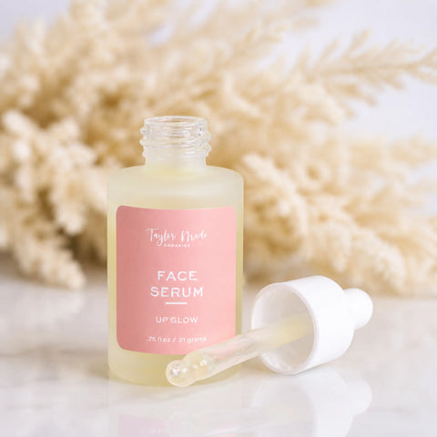 UpGlow Organic Face Serum 0.75 fl oz – Vegan Collagen & Hyaluronic Acid Blend | Made in USA Taylor Made Organics  eye serum