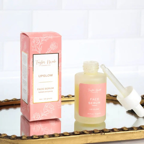 UpGlow Organic Face Serum 0.75 fl oz – Vegan Collagen & Hyaluronic Acid Blend | Made in USA Taylor Made Organics  eye serum