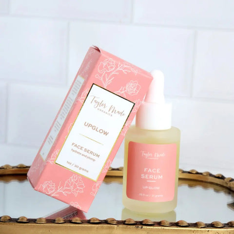 UpGlow Organic Face Serum 0.75 fl oz – Vegan Collagen & Hyaluronic Acid Blend | Made in USA Taylor Made Organics  eye serum