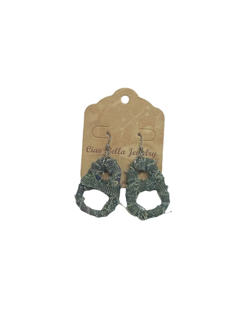Upcycled Denim & Soda Tab Dangle Earrings 2.5 Inch Lightweight Boho Style | Michelle Marie Boutique Made in USA Michelle Marie Boutique  Earrings