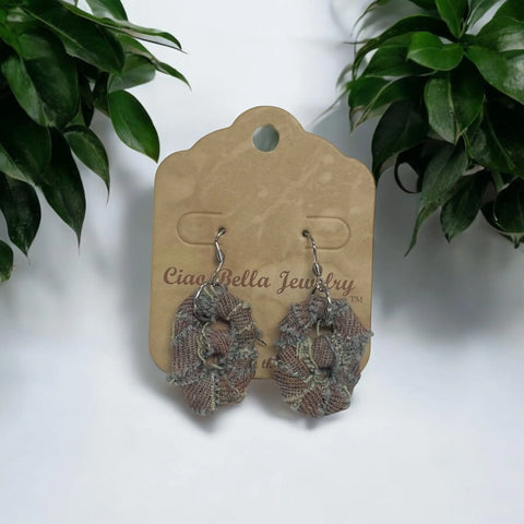 Upcycled Denim & Soda Tab Dangle Earrings 2.5 Inch Lightweight Boho Style | Michelle Marie Boutique Made in USA Michelle Marie Boutique  Earrings