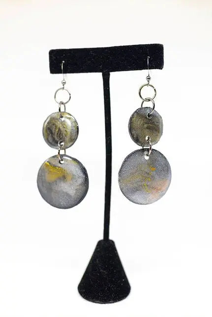 Upcycled Vinyl Record Earrings – Handcrafted Cancer Awareness Jewelry | Made in USA by Ciao Bella Collection Michelle Marie Boutique  Earrings
