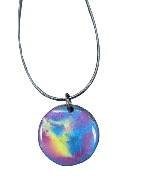 Upcycled Vinyl Record Resin Pendant Necklace Adjustable Multi-Strand Cord | Made in USA Eco-Friendly Jewelry Michelle Marie Boutique  Necklaces