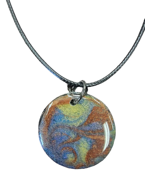 Upcycled Vinyl Record Resin Pendant Necklace Adjustable Multi-Strand Cord | Made in USA Eco-Friendly Jewelry Michelle Marie Boutique  Necklaces