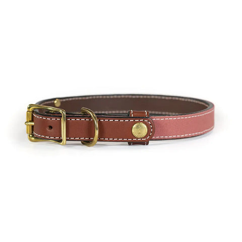 Upland & Downstream Countryside Dog Collar – Durable Bridle Leather & Waxed Canvas | Made in USA Auburn Leathercrafters  item