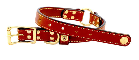 Upland & Downstream Lewiston Center Ring Collar Auburn Leathercrafters  item