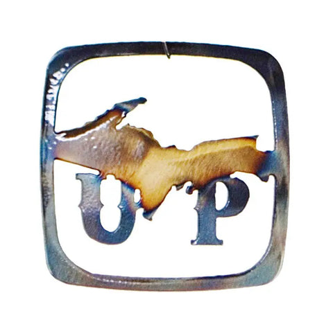 Upper Peninsula Rustic Metal Coaster – Handcrafted Veteran-Owned Brand | Made in USA Knights Home Decor  item