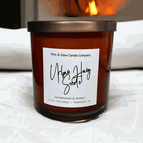 Urban Hang Suite- Sandalwood and Amber Luxury Candle Wick and Glow Candle Company™  Candles