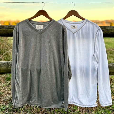 Gray V Neck Pullover Sweatshirt – Soft Stretch Fabric | Made in USA Wilson Lane Apparel  shirt