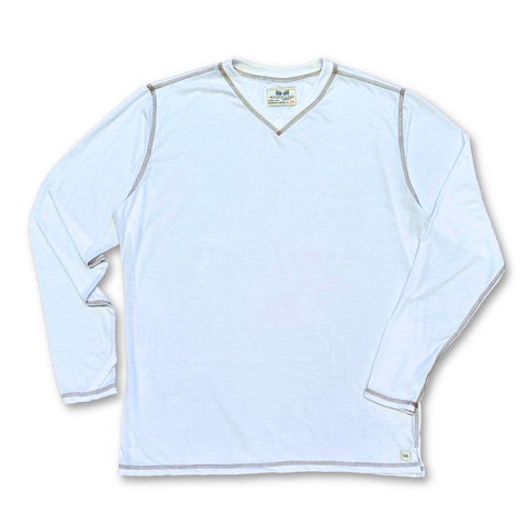 Wilson Lane White V Neck Pullover – Lightweight Long Sleeve Shirt | Made in USA Wilson Lane Apparel  shirt