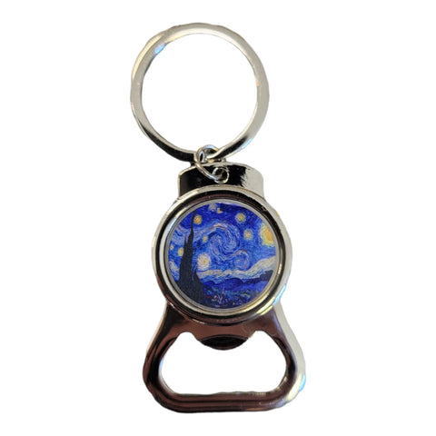 Van Gogh Starry Night Bottle Opener Keychain – Durable Alloy Metal Bar Tool | Made in USA Craftsmanship Michelle Marie Boutique  Keychains