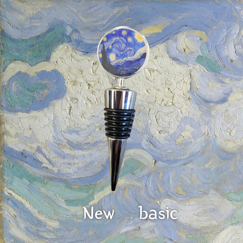 Van Gogh Starry Night Wine Bottle Stopper – Artistic Wine Accessory | Made in USA Michelle Marie Boutique  Wine Stopper
