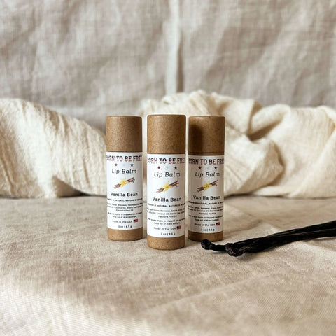 Vanilla Bean Lip Balm 0.3 oz – Nourishing Grass-Fed Beef Tallow Formula | Made in USA for Soft Hydrated Lips Born to be Free  Lip Balm