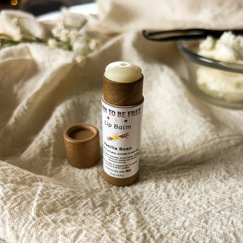 Vanilla Bean Lip Balm 0.3 oz – Nourishing Grass-Fed Beef Tallow Formula | Made in USA for Soft Hydrated Lips Born to be Free  Lip Balm