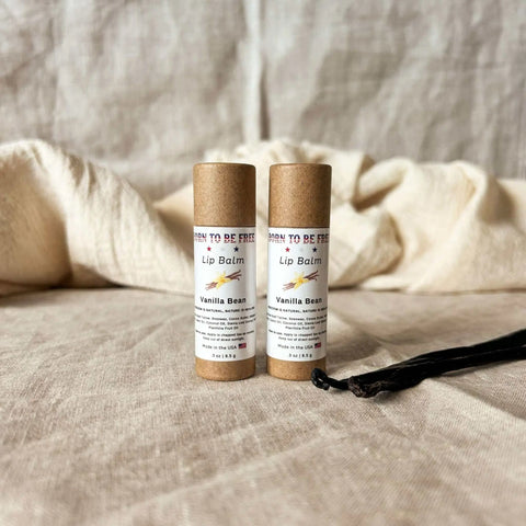 Vanilla Bean Lip Balm 0.3 oz – Nourishing Grass-Fed Beef Tallow Formula | Made in USA for Soft Hydrated Lips Born to be Free  Lip Balm