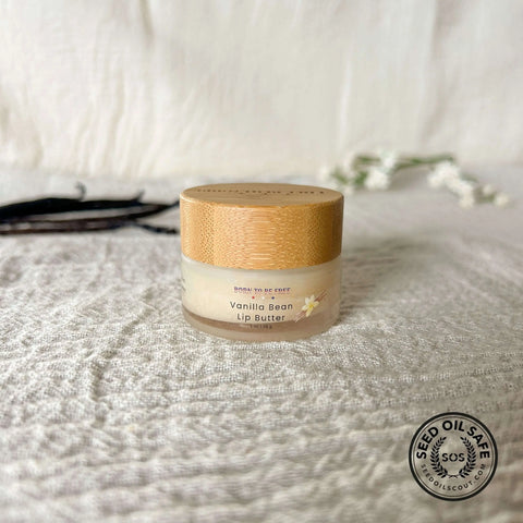 Vanilla Bean Lip Butter – Nourishing Natural Lip Balm with Grass-Fed Tallow & Shea Butter | Made in USA Born to be Free  Lip Butter